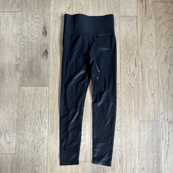 Carbon38 Pants - Carbon38 Black Shine Liquid Leggings Wide Waistband Size XS